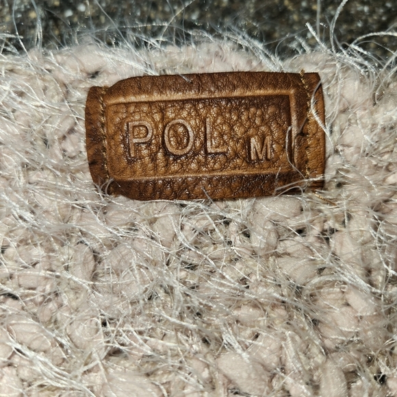 POL Textured Tan Super Soft Sweater Size M Fuzzy Long Sleeve Pullover Lagenlook - Picture 6 of 8